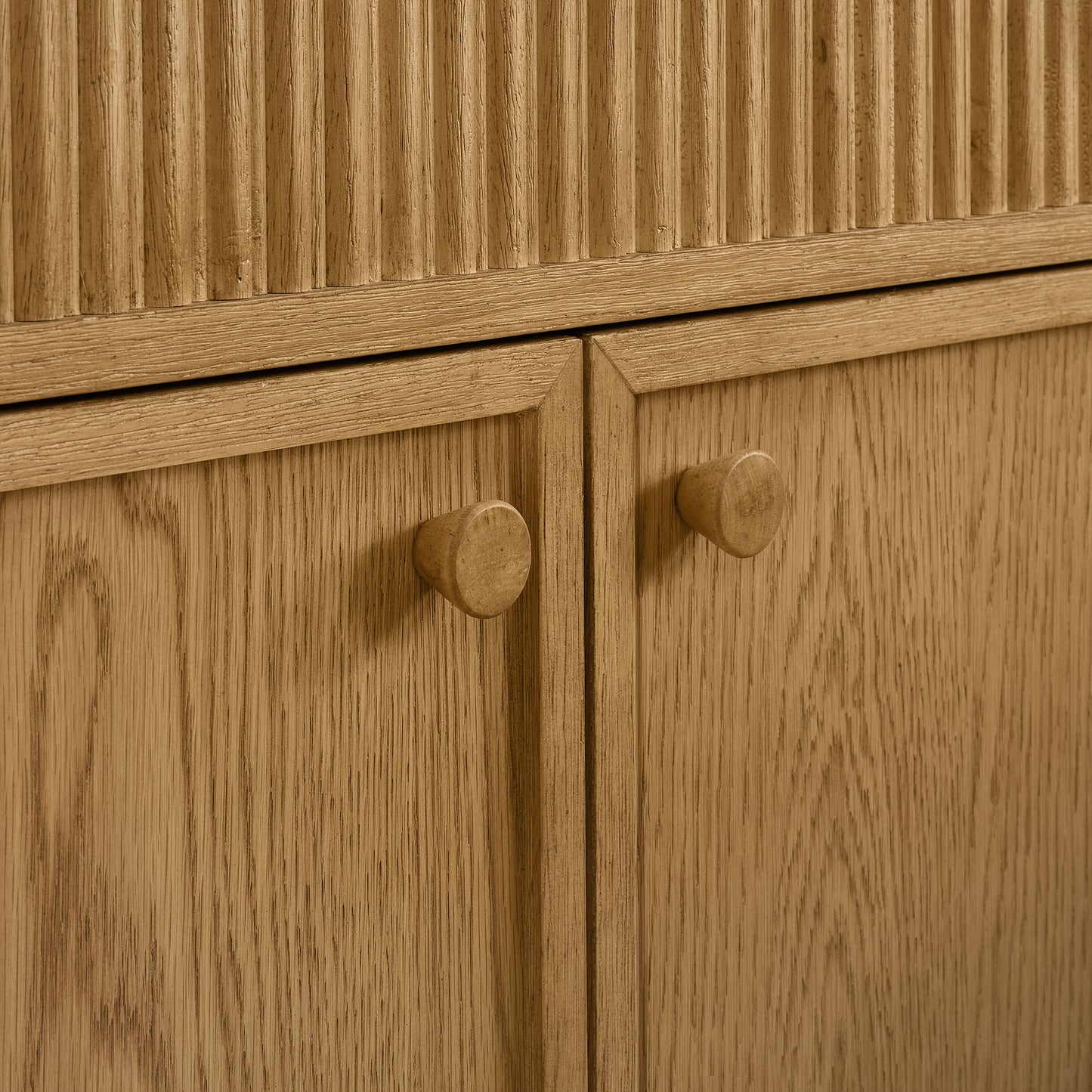 Kathryne 74" Solid Wood Sideboard Buffet In Natural Oak