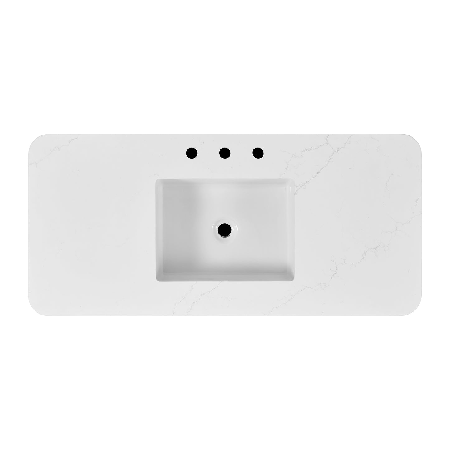 Kathryne 48" Bathroom Vanity in Enhanced Brown Oak | Statuario Quartz