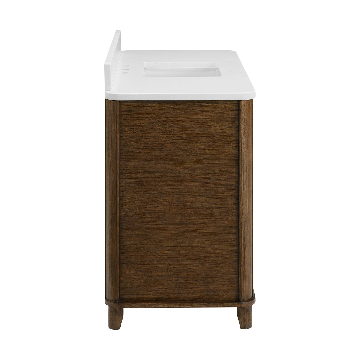 Kathryne 48" Bathroom Vanity in Enhanced Brown Oak | Statuario Quartz
