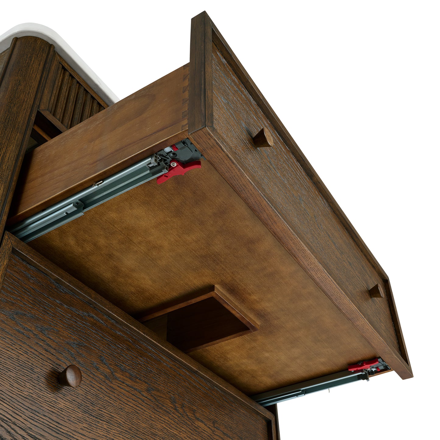 Kathryne 36" Single Bathroom Vanity in Enhanced Brown Oak | Statuario Quartz Countertop