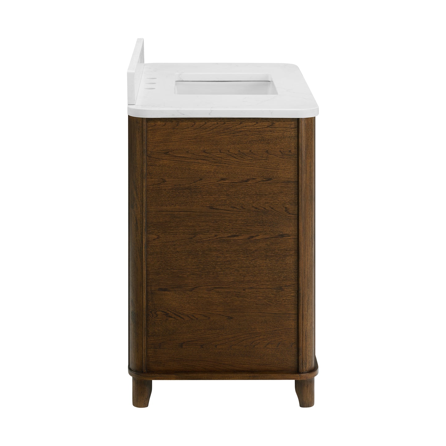 Kathryne 36" Single Bathroom Vanity in Enhanced Brown Oak | Statuario Quartz Countertop