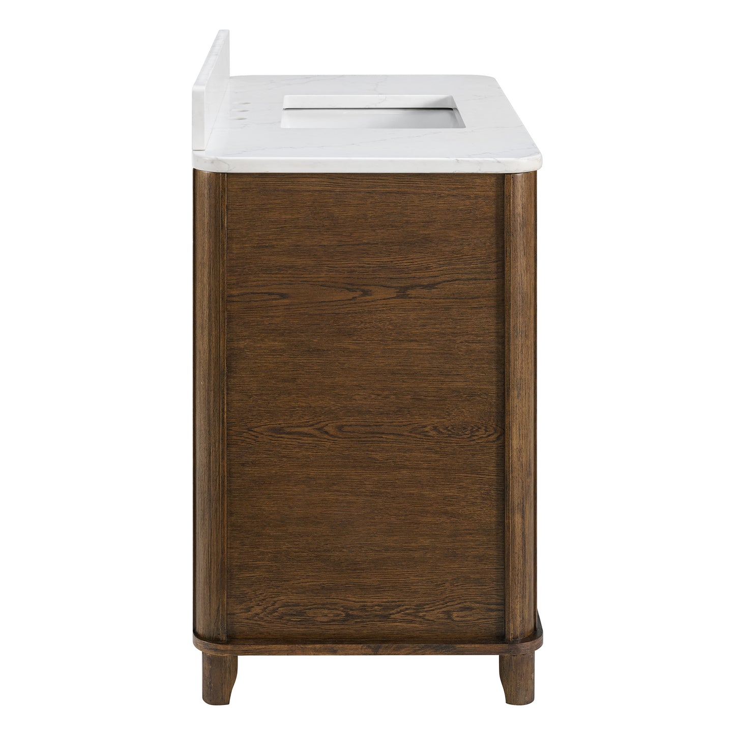 Kathryne 42" Single Bathroom Vanity in Enhanced Brown Oak | Statuario Quartz Countertop