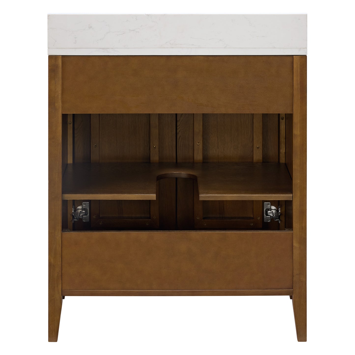 Kendal 30" RTA Single Bathroom Vanity in Enhanced Brown Oak | Cararra Engineered Marble
