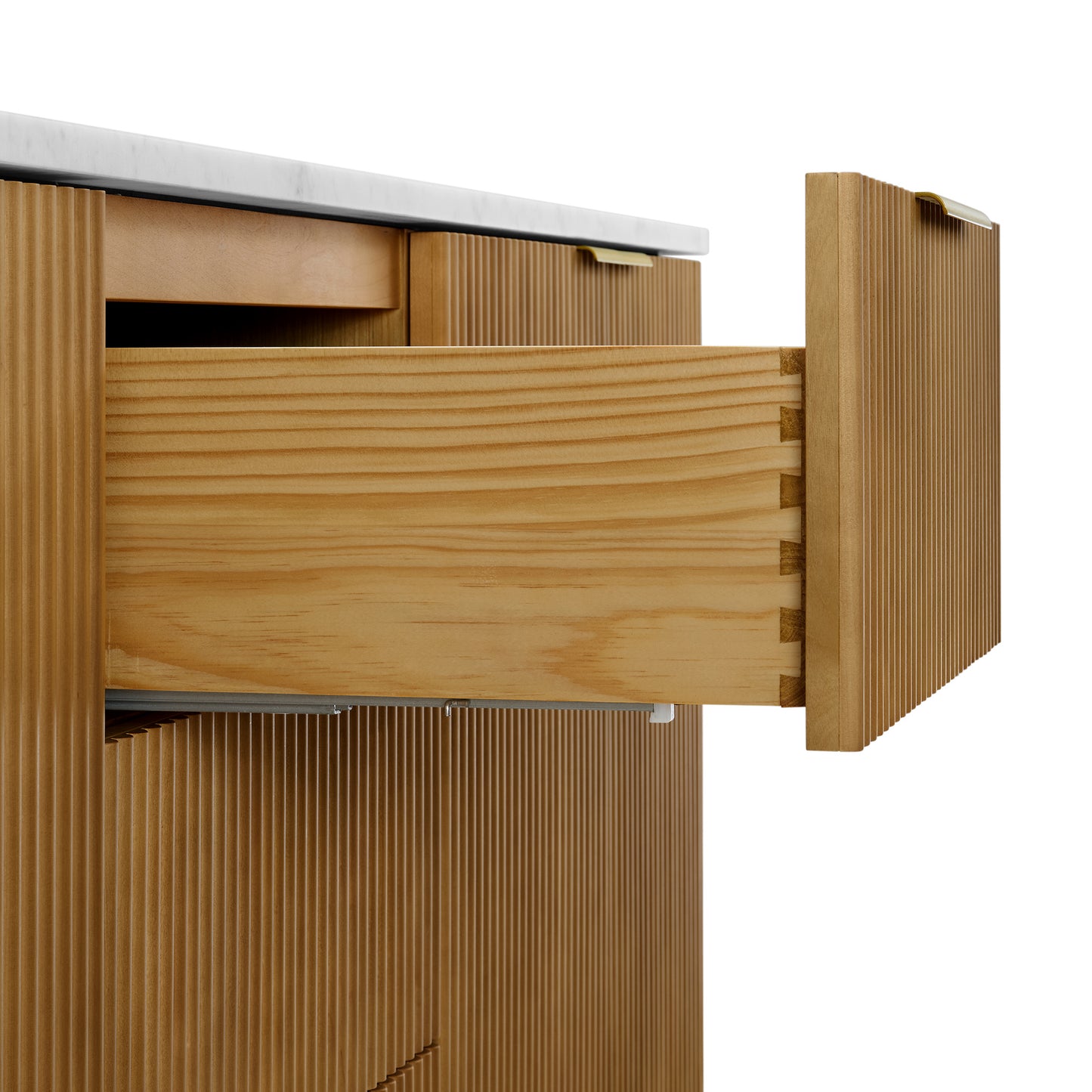 Havana 78" Reeded Double Bathroom Vanity | Carrara Marble Countertop