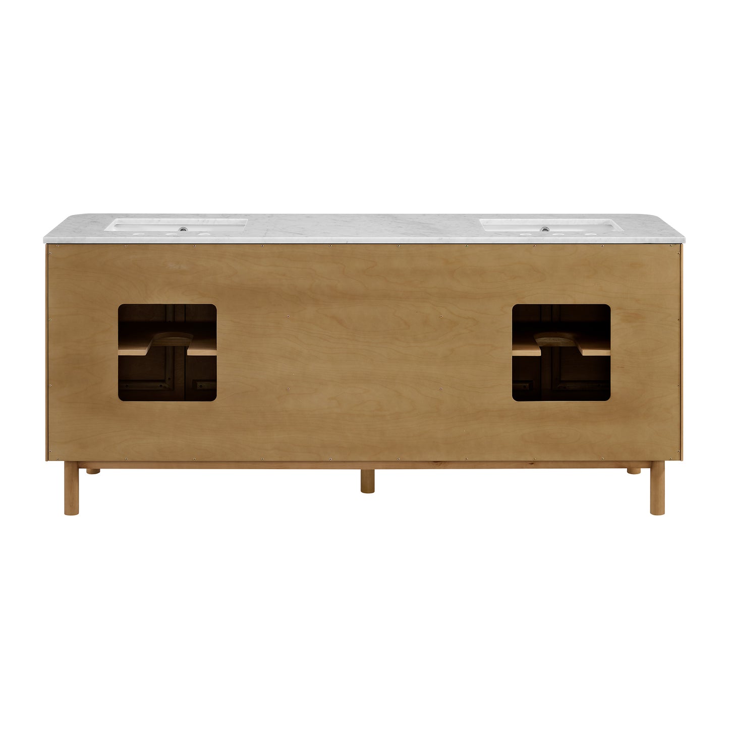 Havana 78" Reeded Double Bathroom Vanity | Carrara Marble Countertop