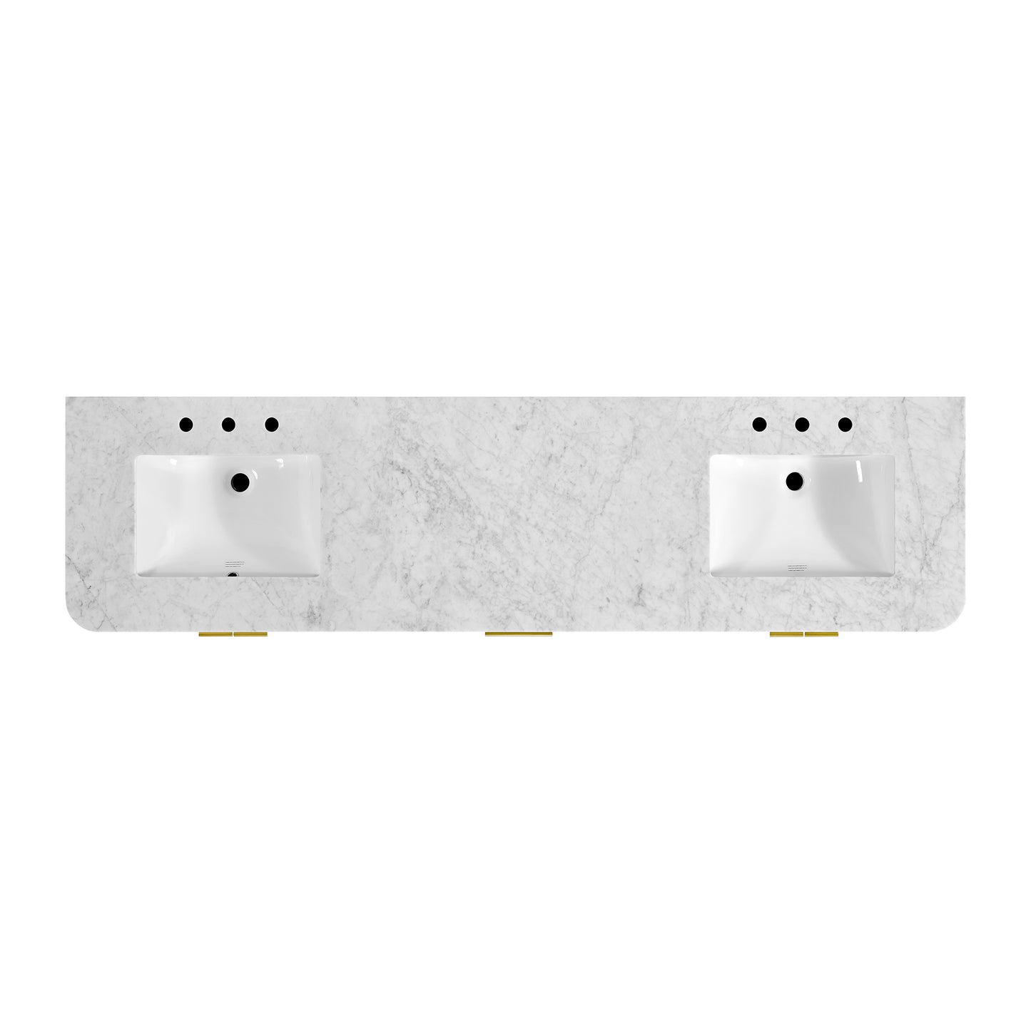 Havana 84" Double Bathroom Vanity in Brown Reeded Birch | Carrara Marble Countertop