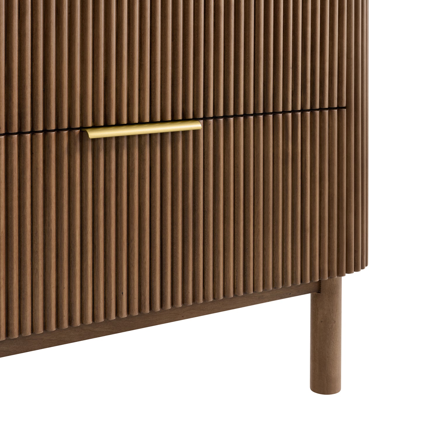 Havana 60" 6 Drawer Dresser |  Brown Reeded Birch