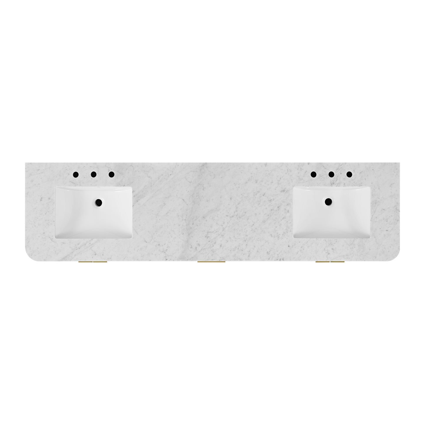 Havana 84" Double Bathroom Vanity in Reeded Birch | Carrara Marble Countertop