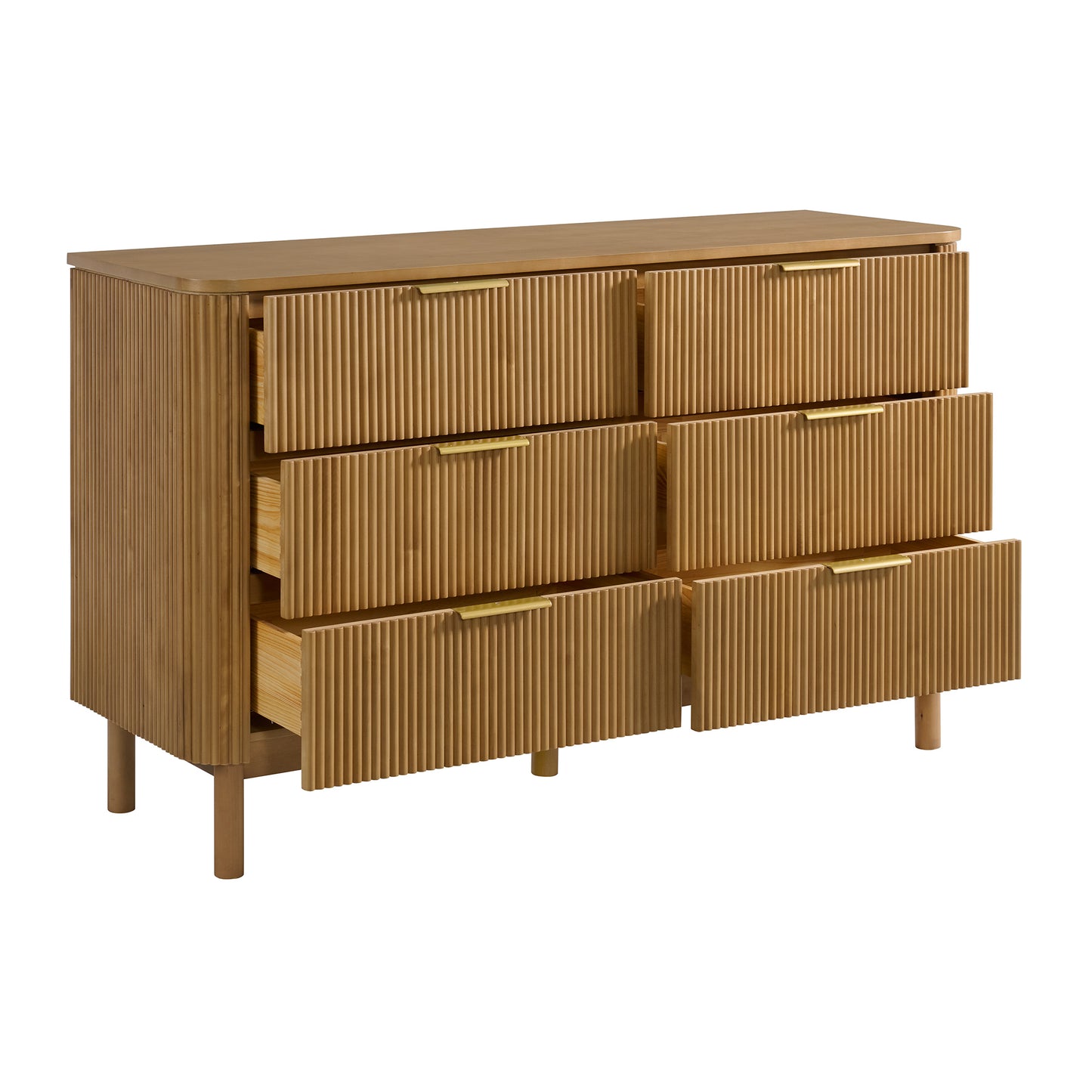 Havana 60" 6-Drawer Reeded Dresser
