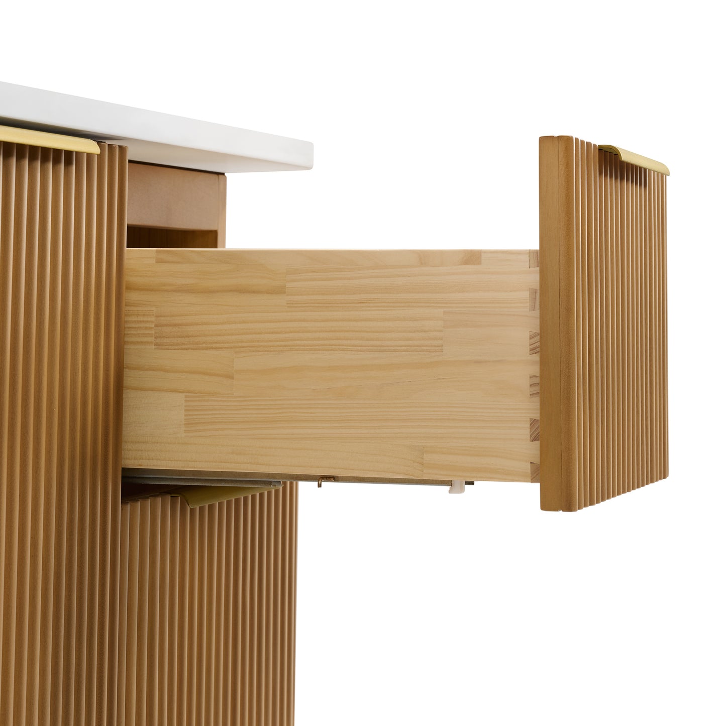 Havana 54" Single Bathroom Vanity in Reeded Birch | White Quartz Countertop