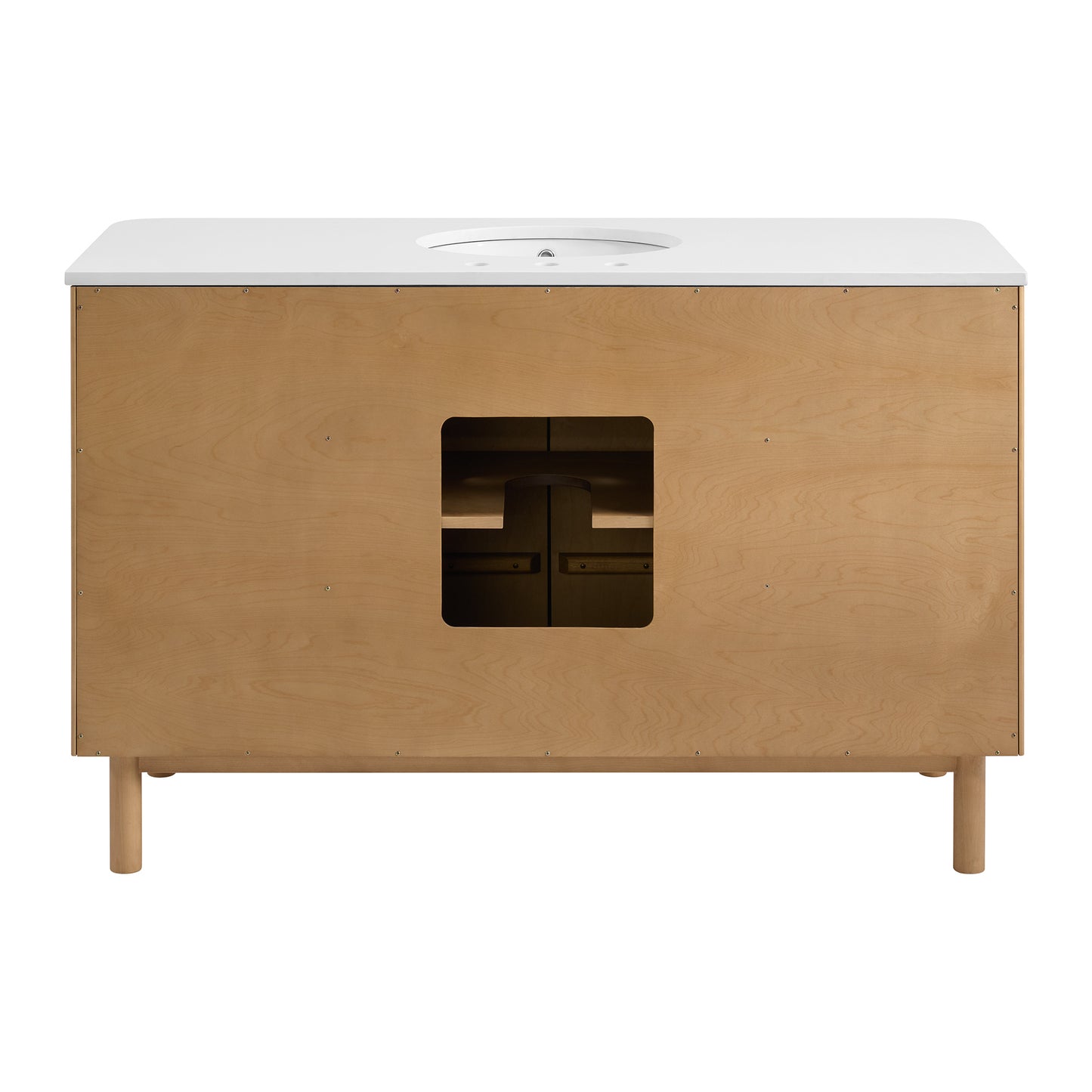 Havana 54" Single Bathroom Vanity in Reeded Birch | White Quartz Countertop