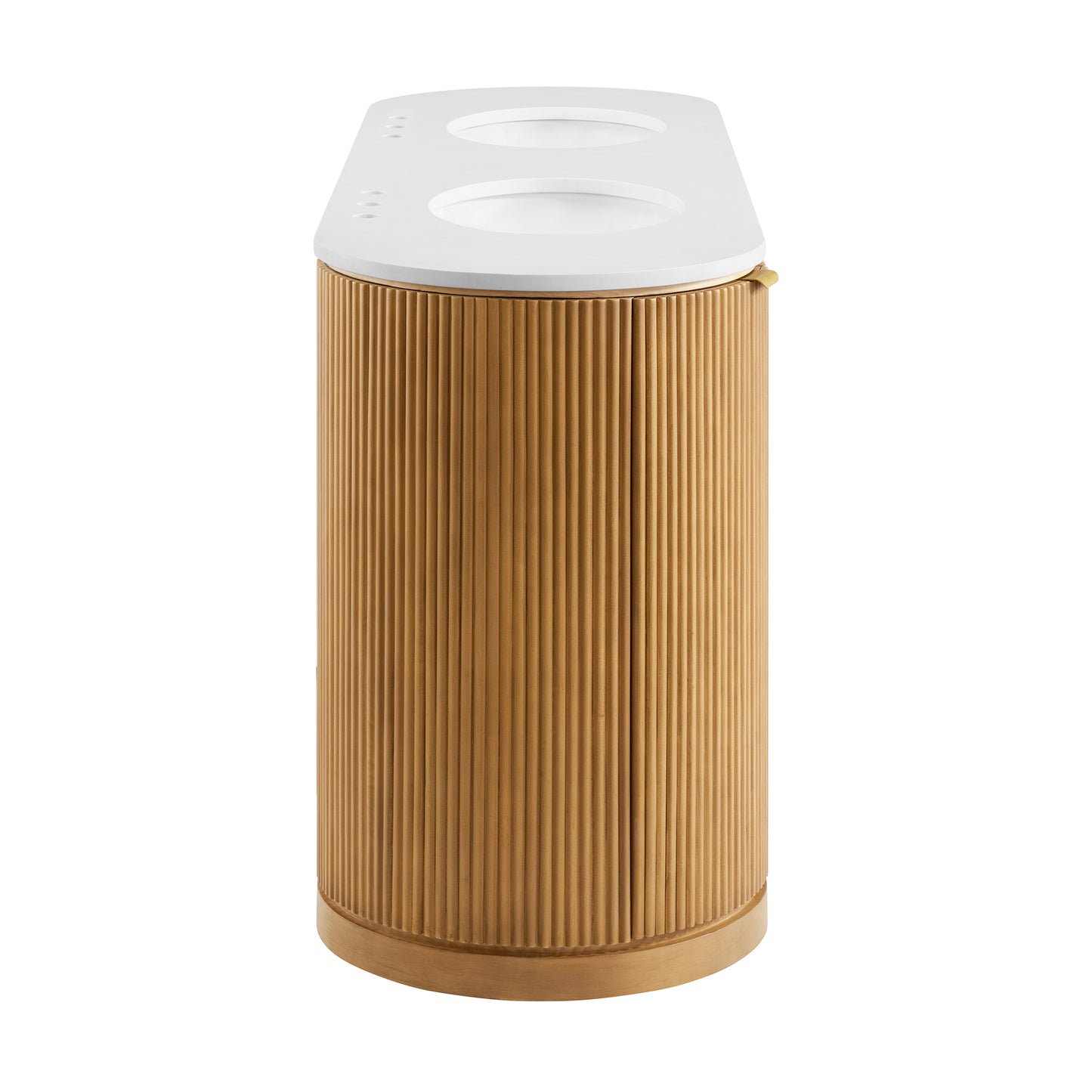 Luna Reeded 72" Double Bathroom Vanity With Quartz Countertop