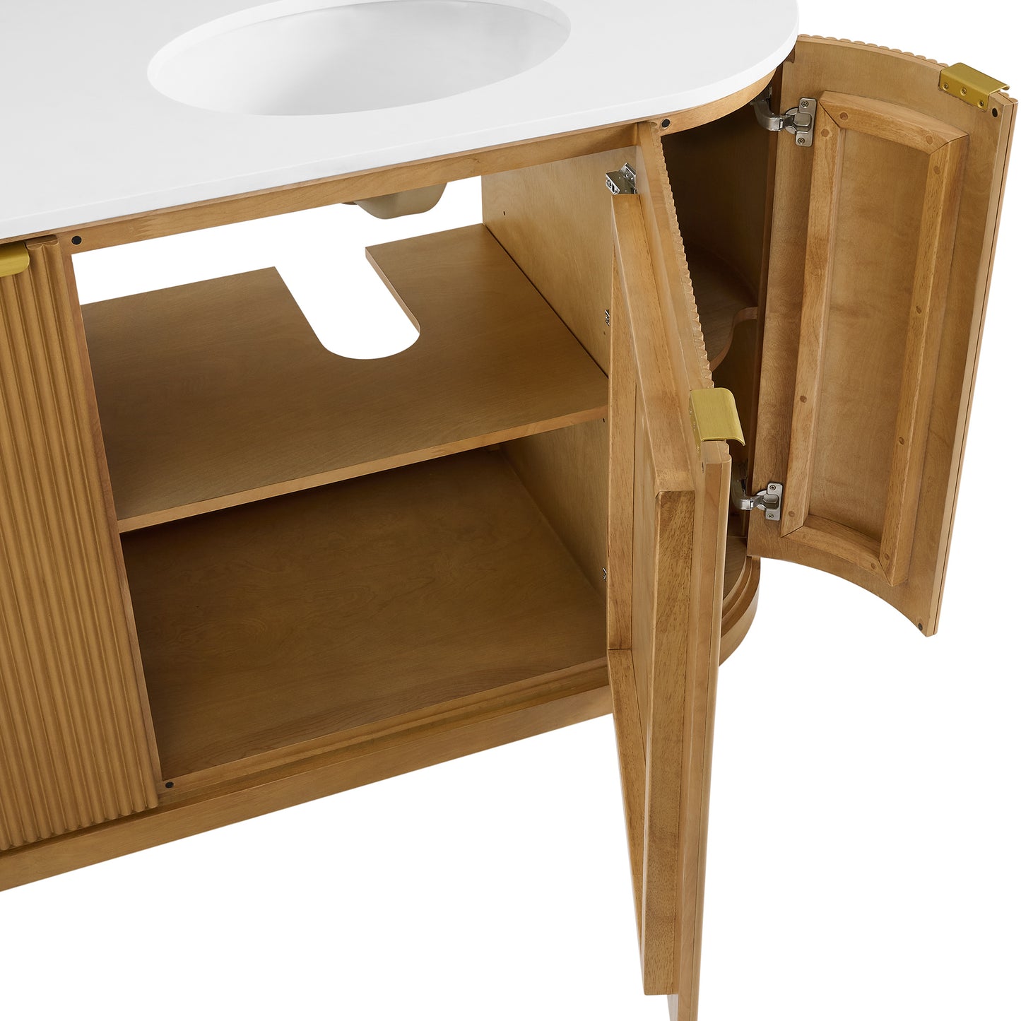 Luna Reeded 72" Double Bathroom Vanity With Quartz Countertop