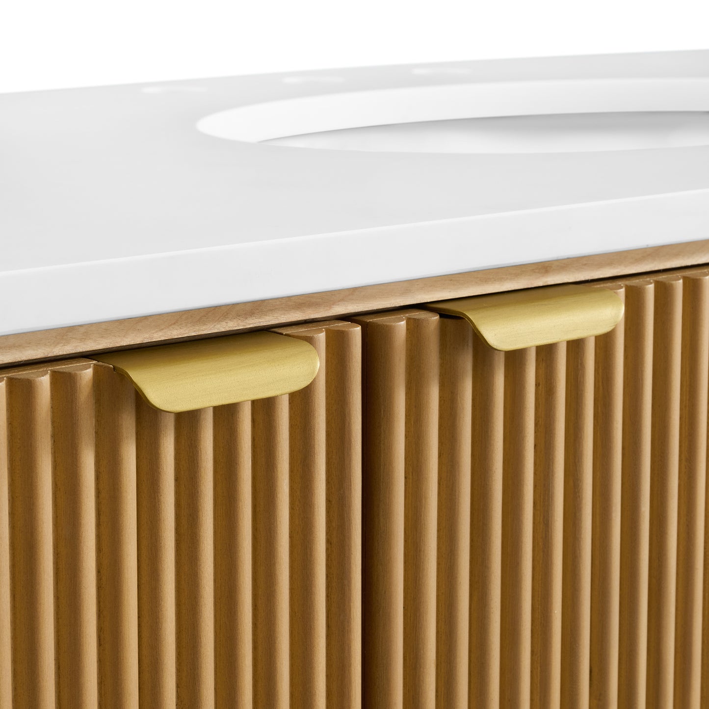 Luna Reeded 72" Double Bathroom Vanity With Quartz Countertop