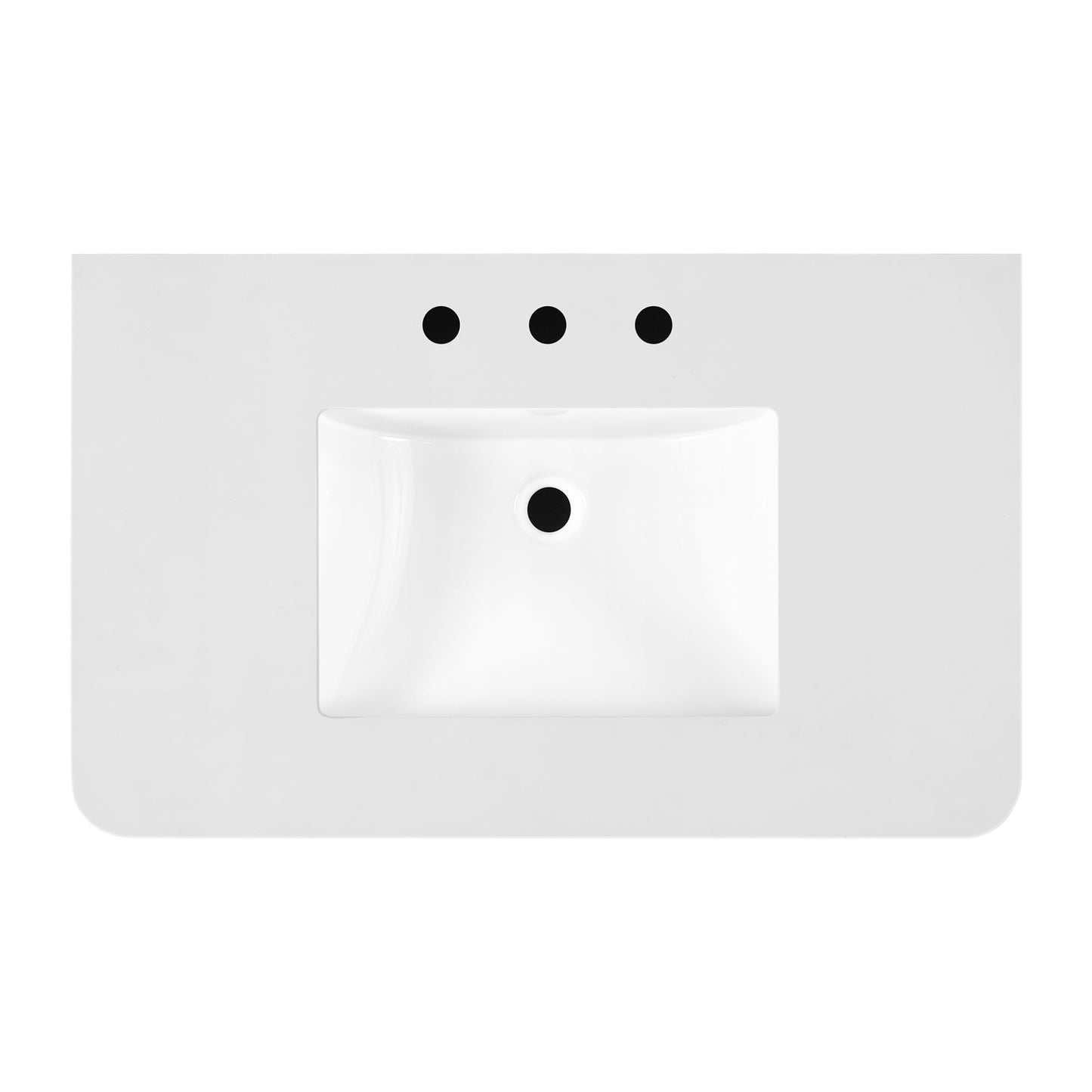 Oslo 36" Single Bathroom Vanity in Varnished Oak | White Quartz Countertop