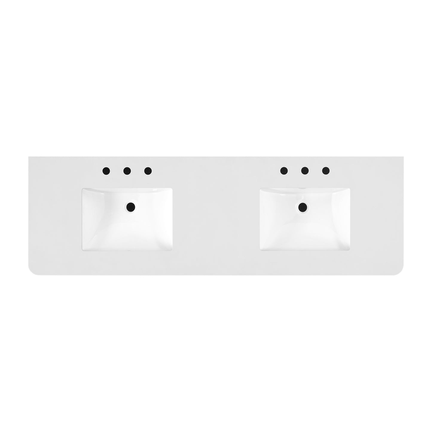 Oslo 72" Double Bathroom Vanity in Varnished Oak | White Quartz Countertop