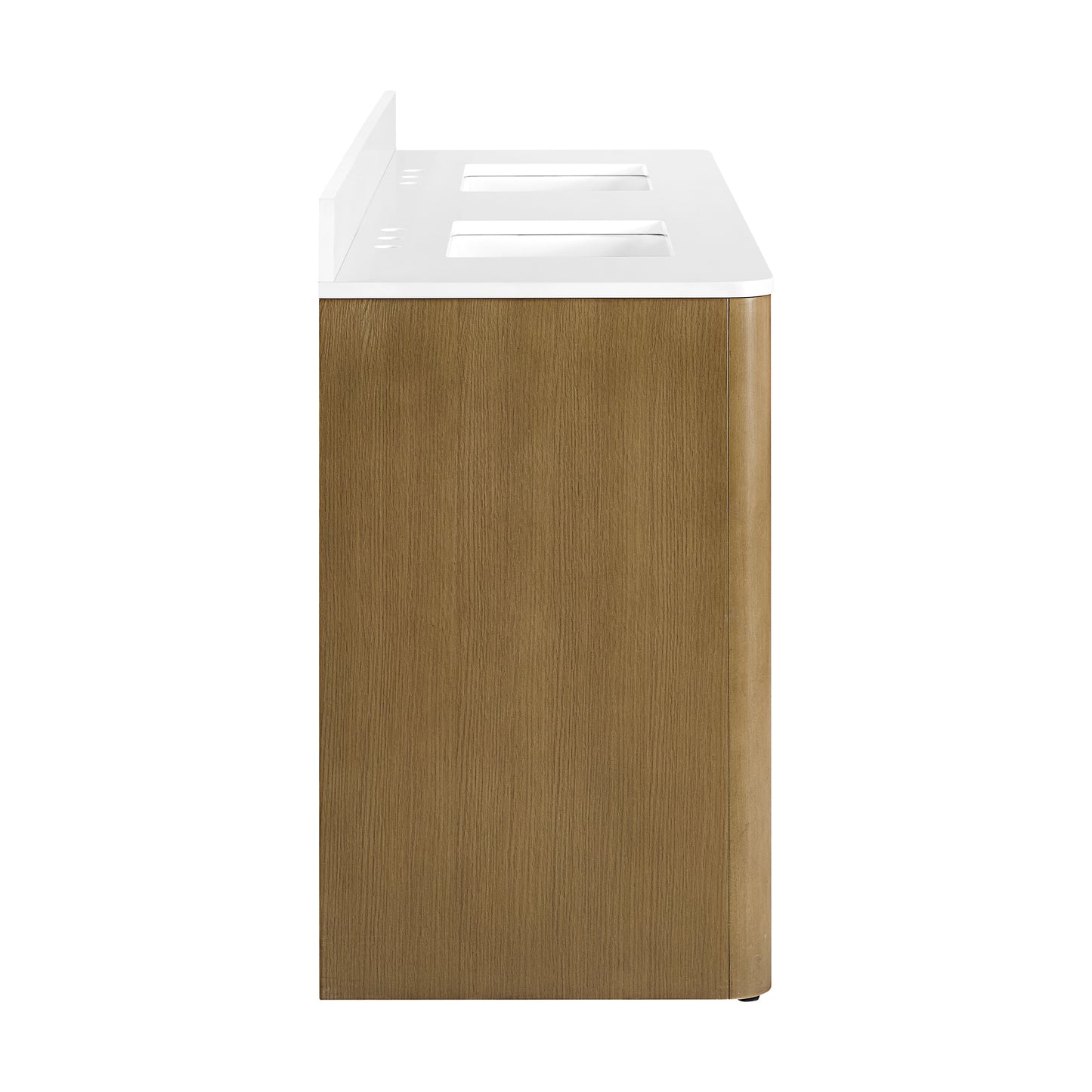 Oslo 72" Double Bathroom Vanity in Varnished Oak | White Quartz Countertop