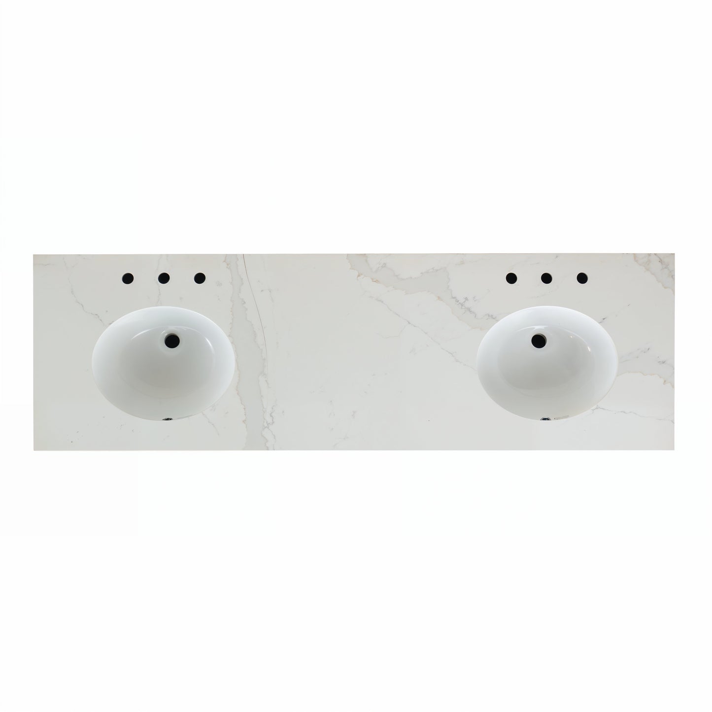 Bergen 72" Double Bathroom Vanity | Brushed Oak | Calacatta Gold Quartz