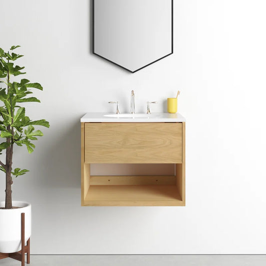 Kyoto 24" Single Wall Mounted Bathroon Vanity with Quartz Top