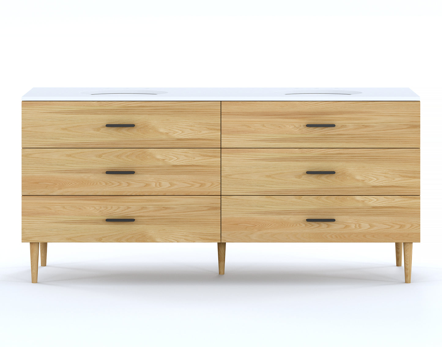 Stockholm 72" Double Sink Bathroom Vanity | White Quartz Countertop