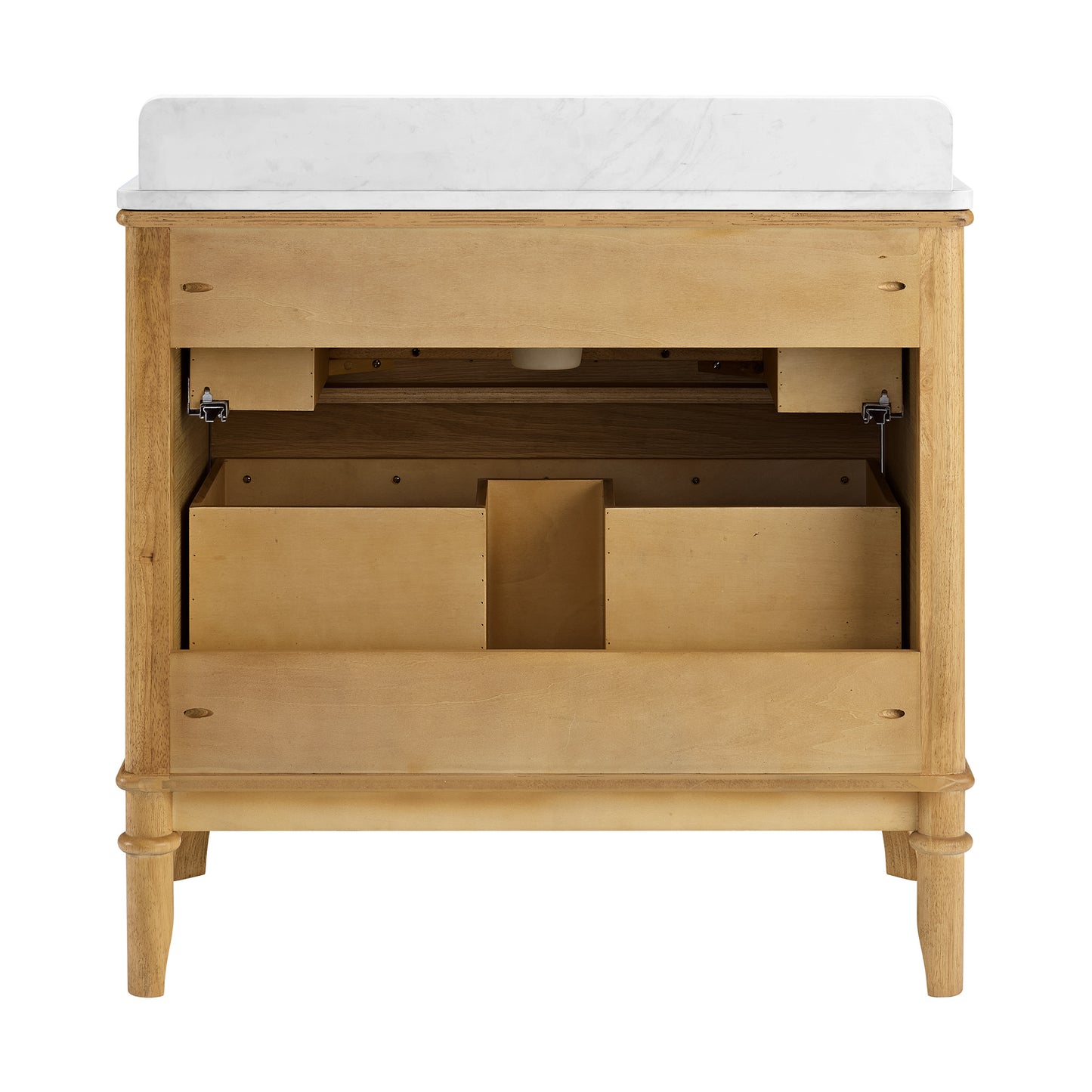 Juliette 36"W Scallop Single Bathroom Vanity | Natural Enhanced Oak | Cultured Marble Countertop