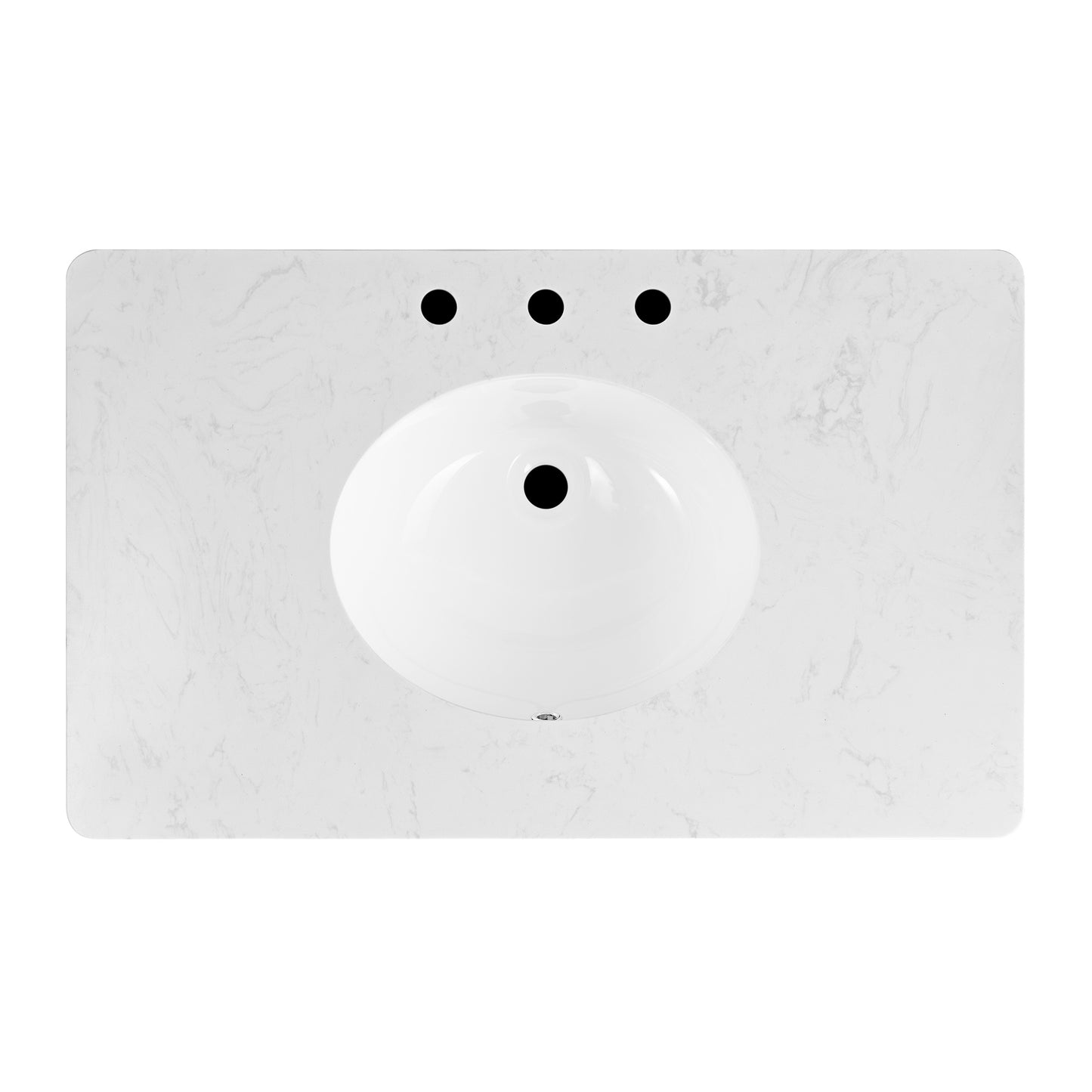 Juliette 36"W Scallop Single Bathroom Vanity | Natural Enhanced Oak | Cultured Marble Countertop