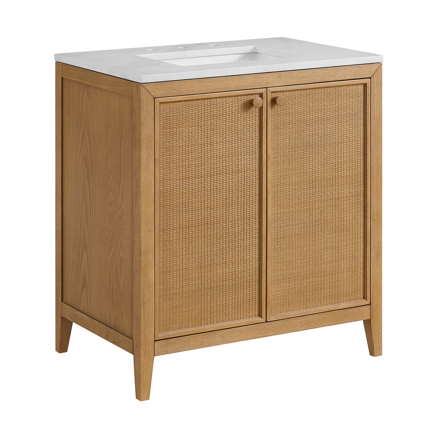 Whitney 30" x 20" Rattan RTA Single Bathroom Vanity | Cultured Marble Countertop