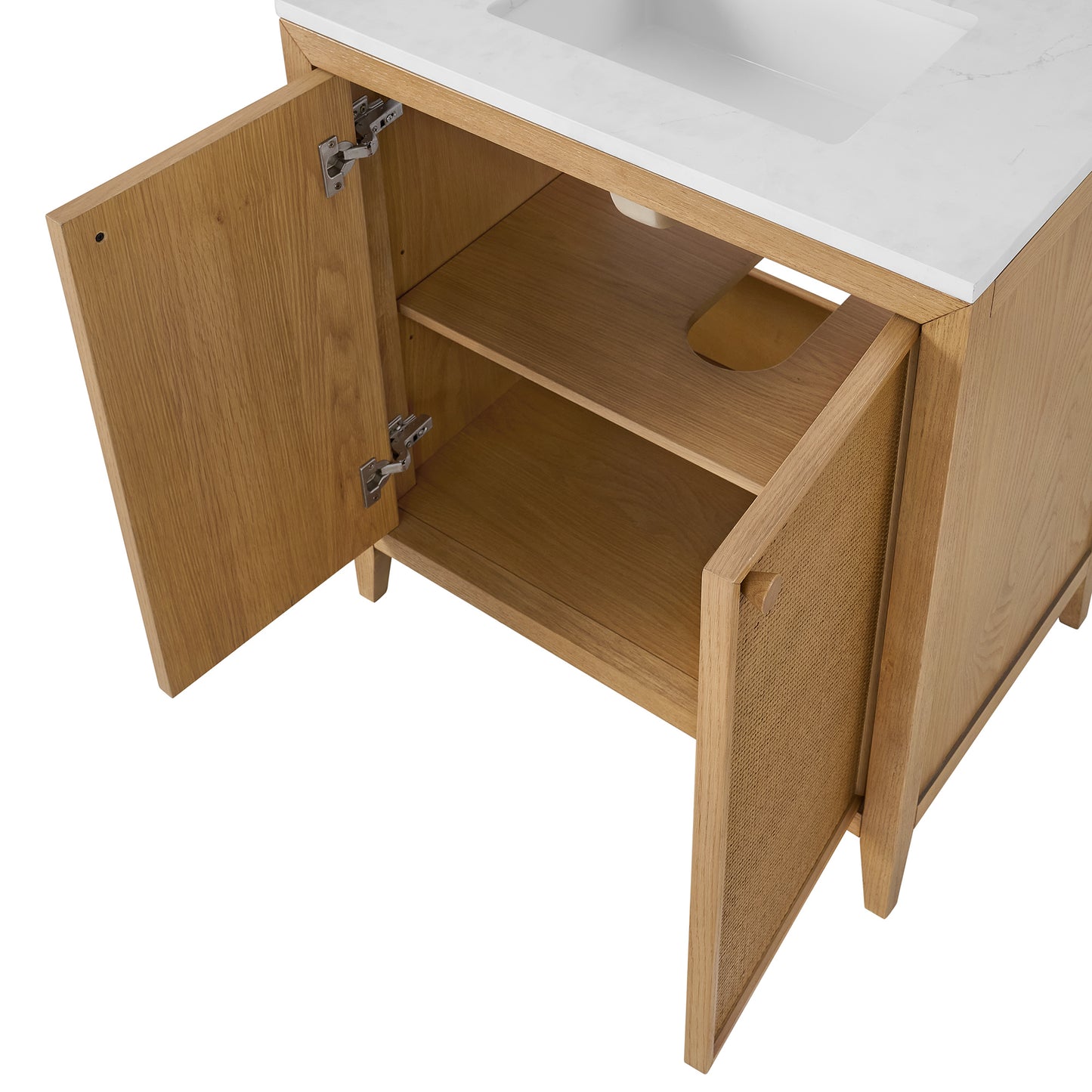 Whitney 30" x 20" Rattan RTA Single Bathroom Vanity | Cultured Marble Countertop