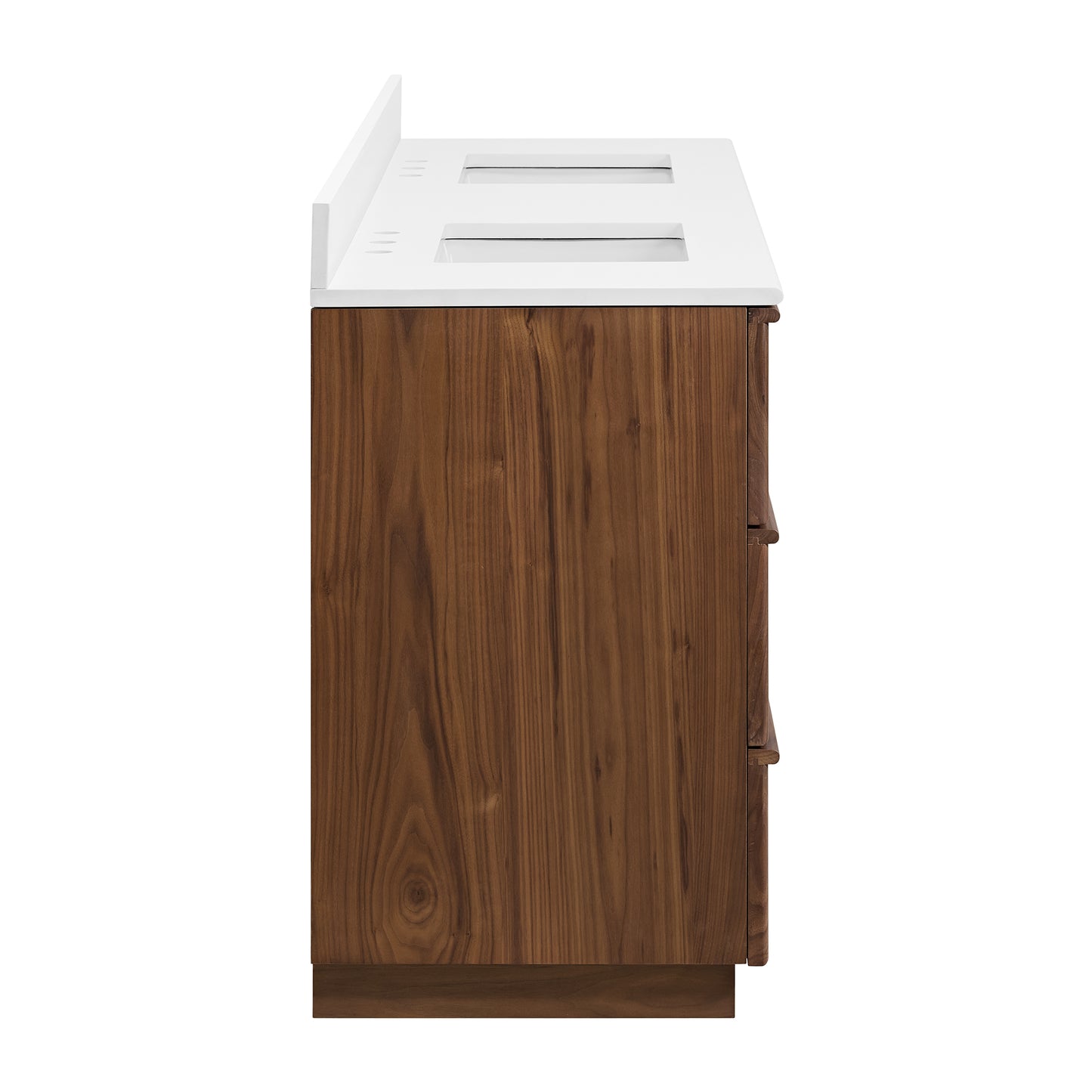 Cooper 72" Double Sink Bathroom Vanity in Natural Walnut with Quartz Top