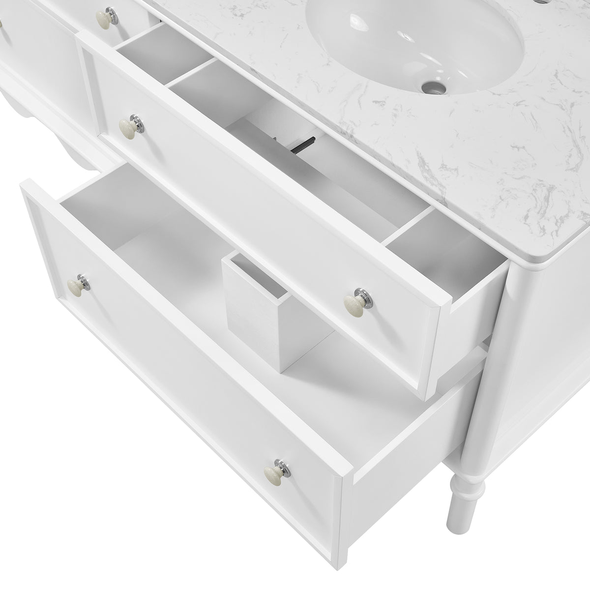 Juliette 72"W x 22"D Double Sink Bathroom Vanity | Cultured Marble Top
