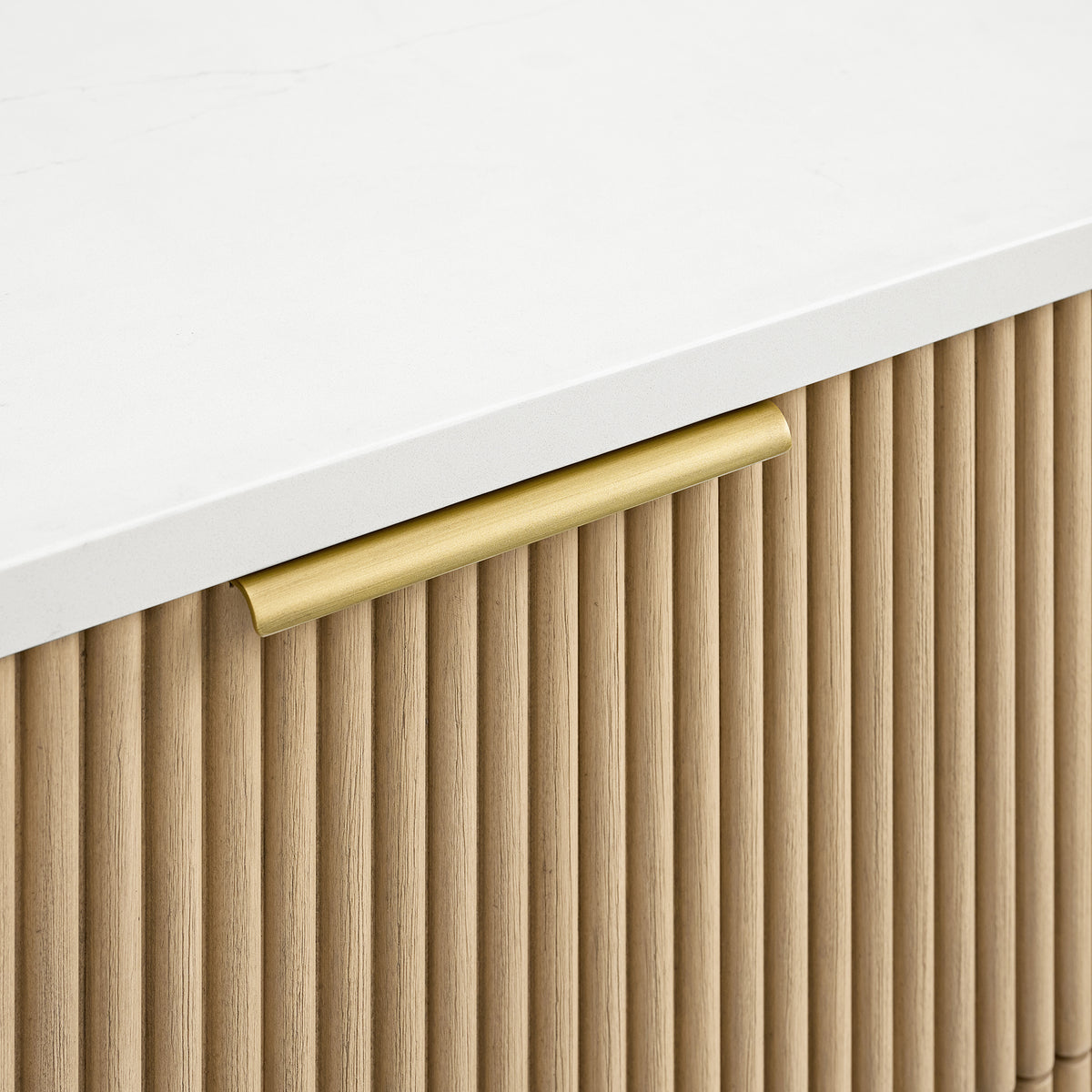 Havana 72" Double Bathroom Vanity in Nordic Reeded Birch | Calacatta Gold Quartz