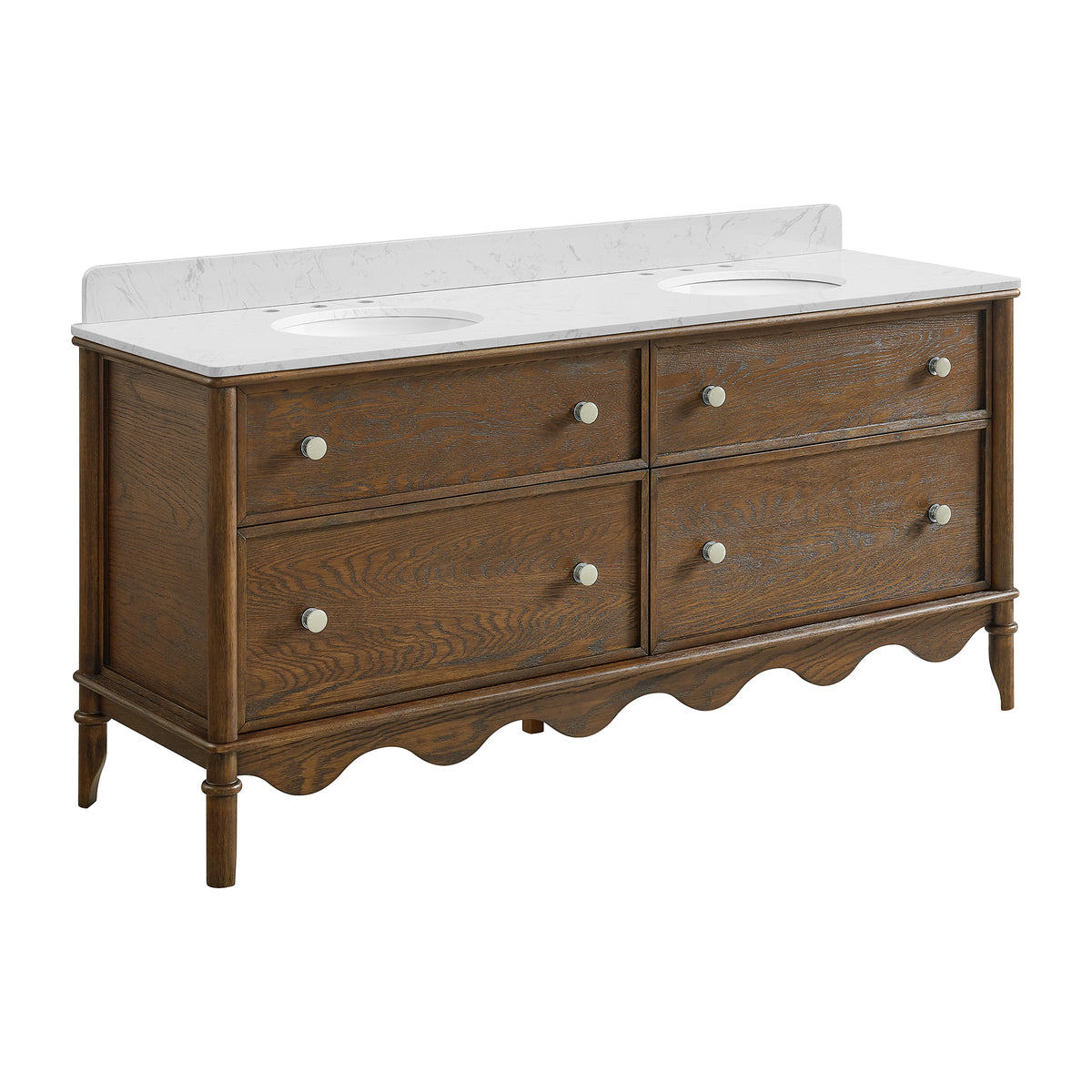 Juliette 72"W x 22"D Double Sink Bathroom Vanity with Cultured Marble Top