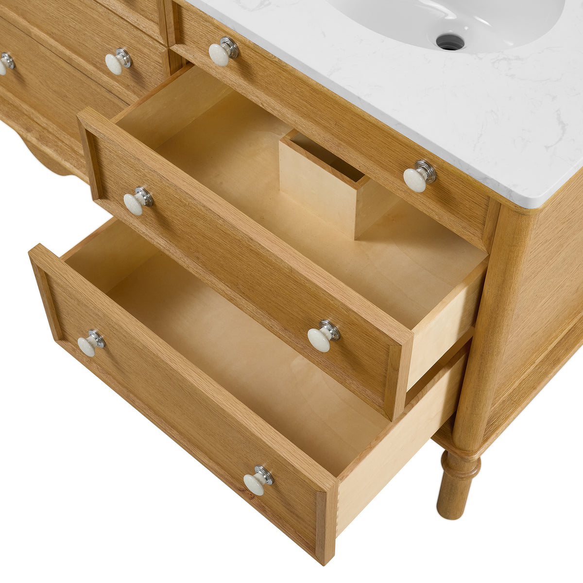 Juliette 60"W x 22"D Double Sink Bathroom Vanity with Cultured Marble Top