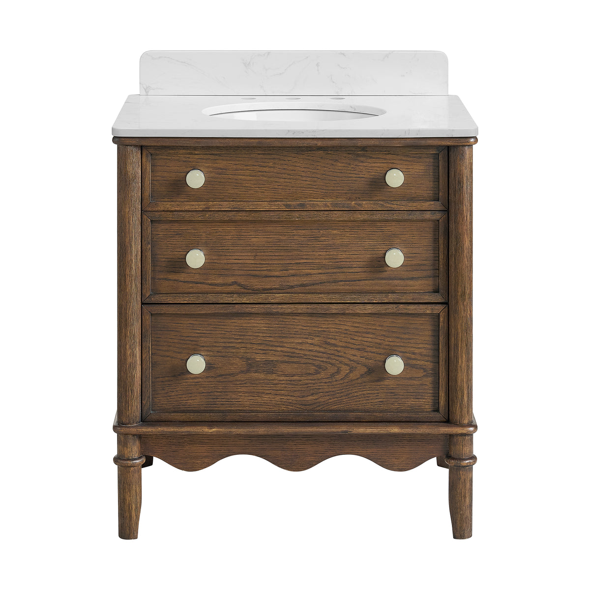 Juliette 30"W x 22"D Single Sink Bathroom Vanity with Cultured Marble Top