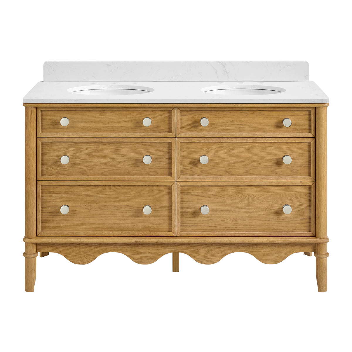 Juliette 54"W x 22"D Double Sink Bathroom Vanity with Cultured Marble Top