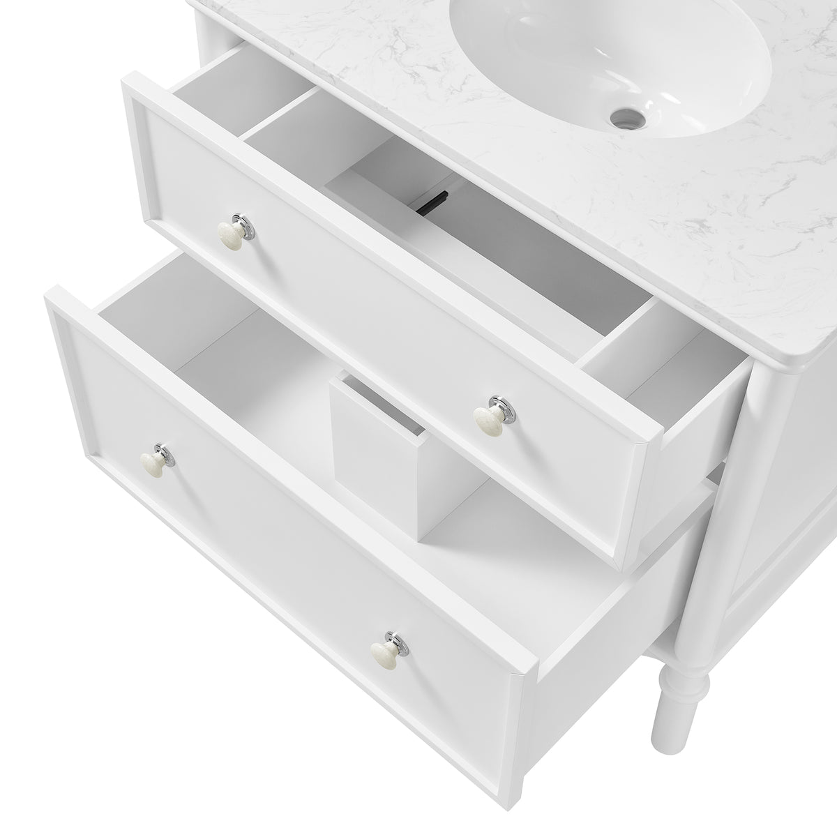 Juliette 36"W x 22"D Single Sink Bathroom Vanity with Cultured Marble Top