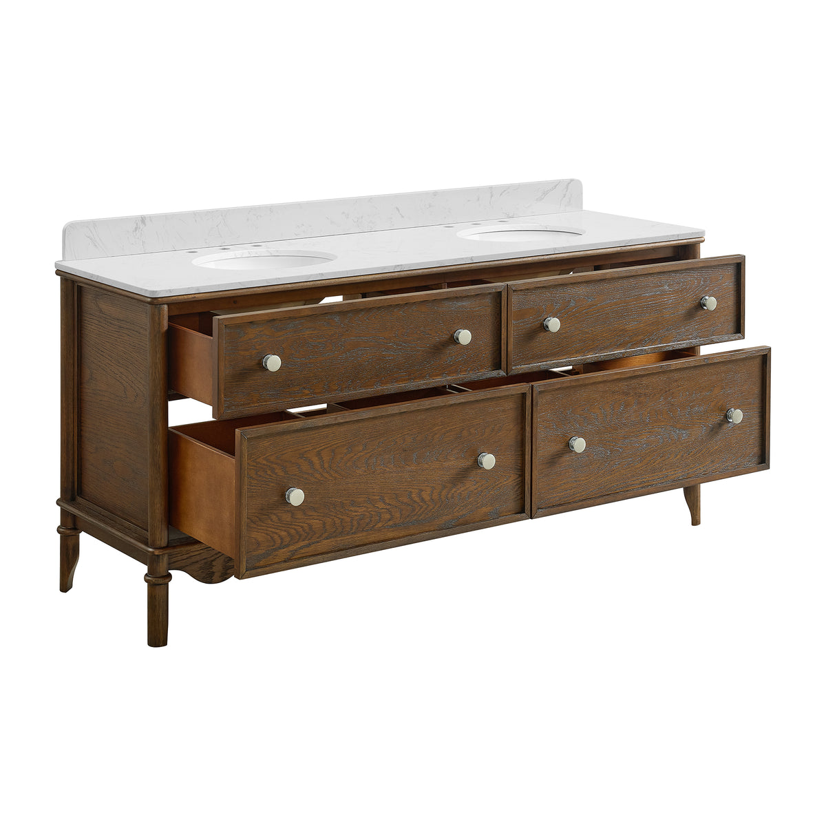 Juliette 72"W x 22"D Double Sink Bathroom Vanity with Cultured Marble Top