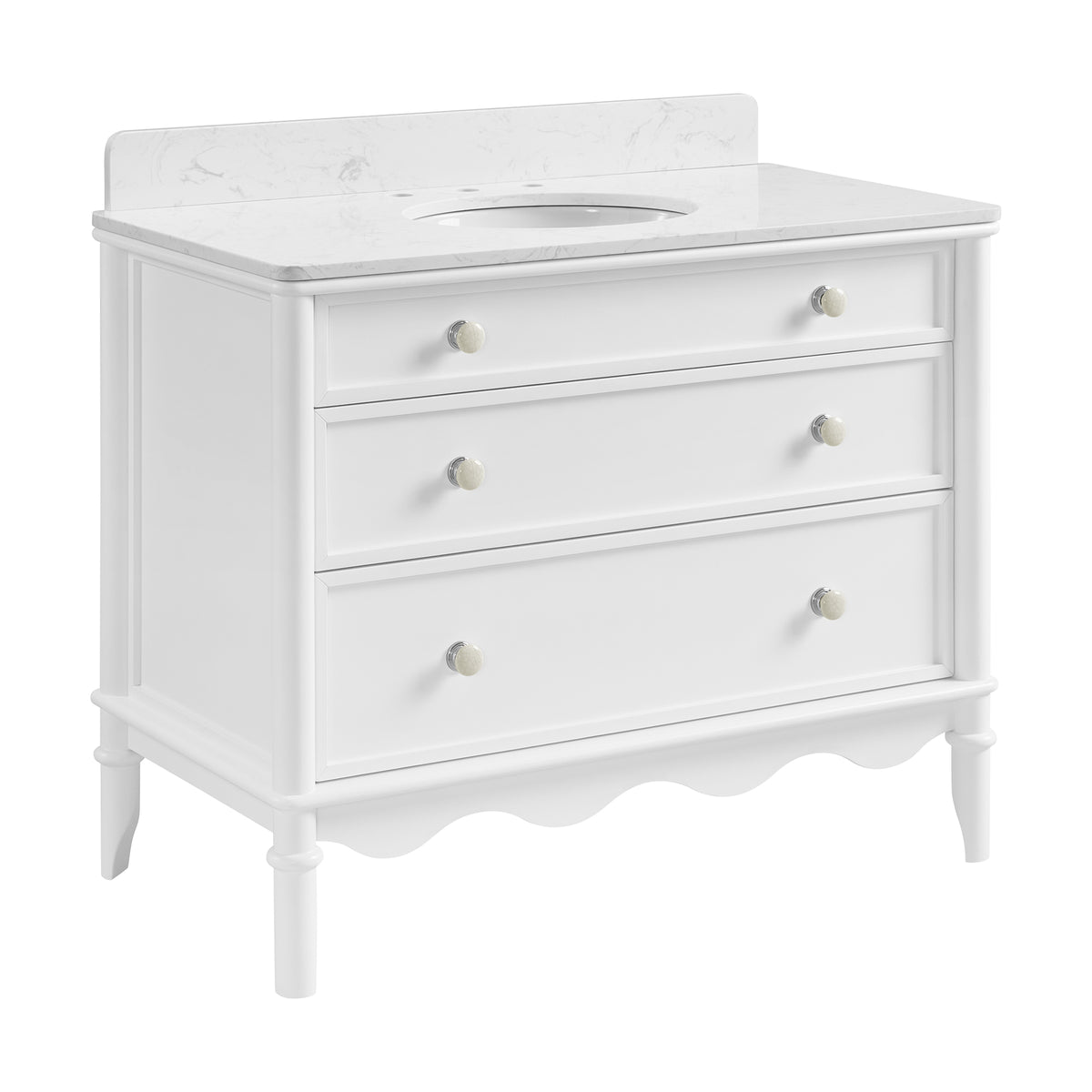 Juliette 42"W x 22"D Single Sink Bathroom Vanity with Cultured Marble Top