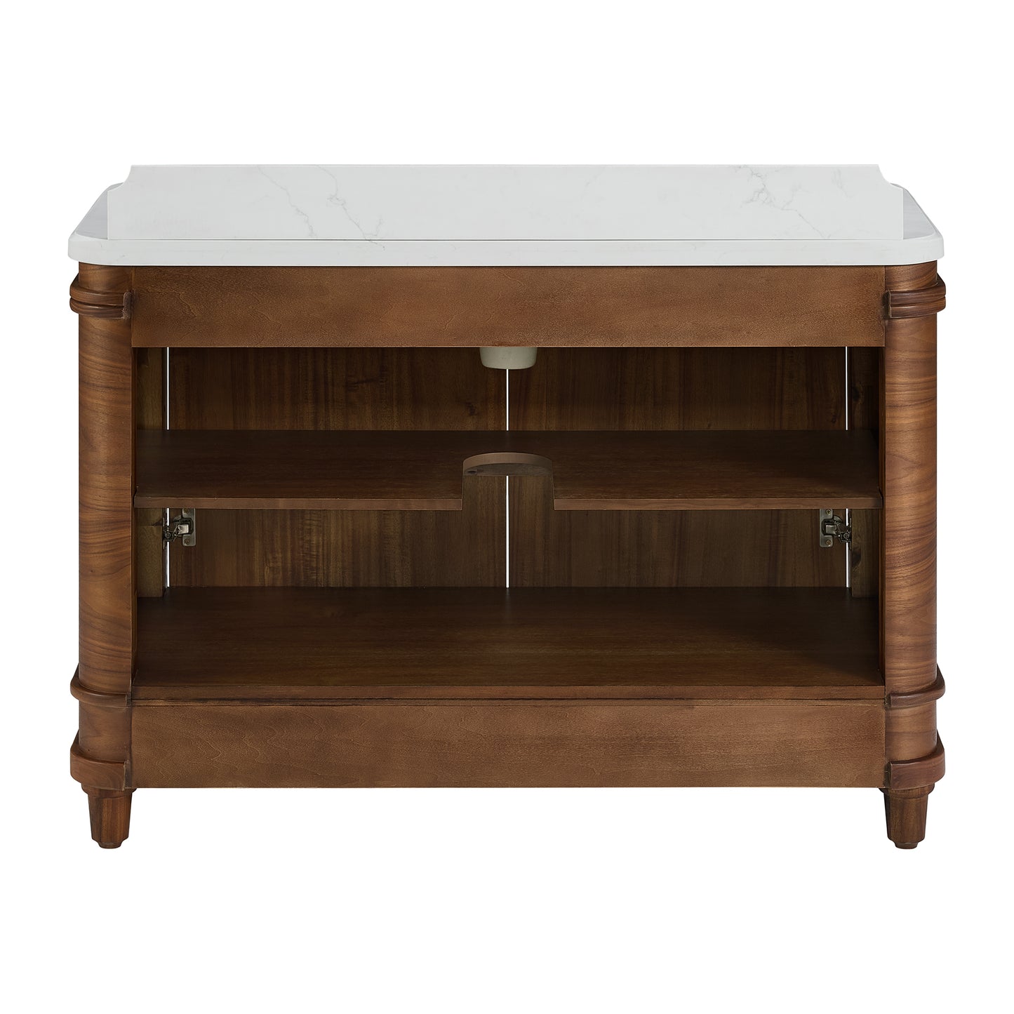 Tamara 48" Single Bathroom Vanity in Chevron Walnut and Statuario Quartz