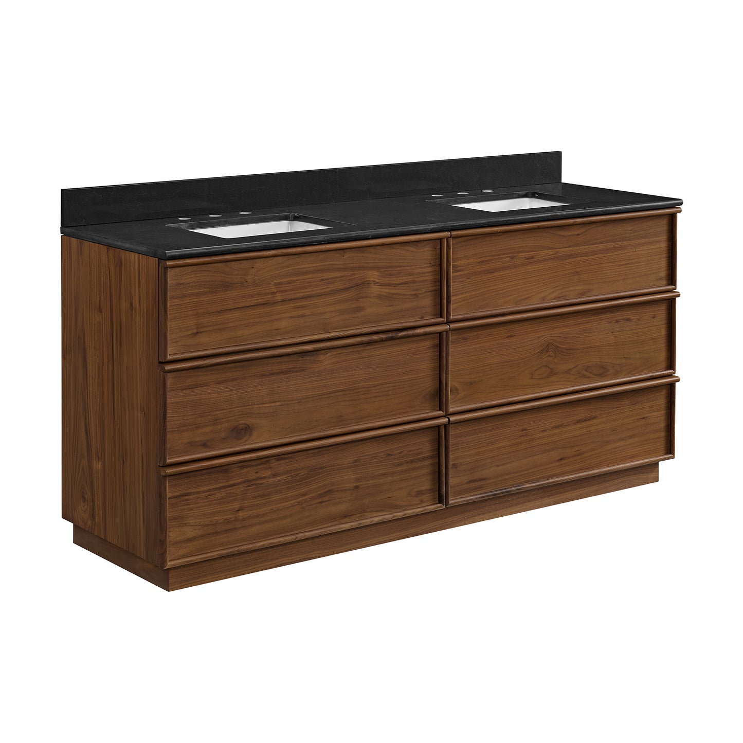 Cooper 72" Double Sink Bathroom Vanity in Natural Walnut with Quartz Top