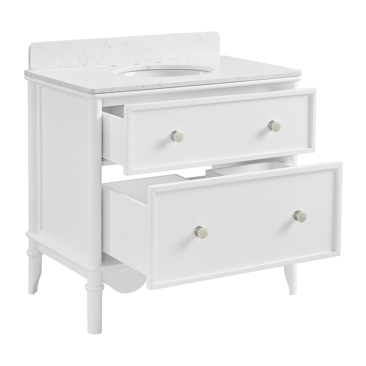 Juliette 36"W x 22"D Single Sink Bathroom Vanity with Cultured Marble Top