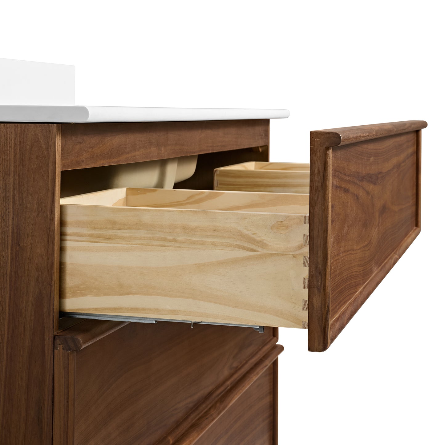 Cooper 48" Single Sink Bathroom Vanity in Natural Walnut with Quartz Top