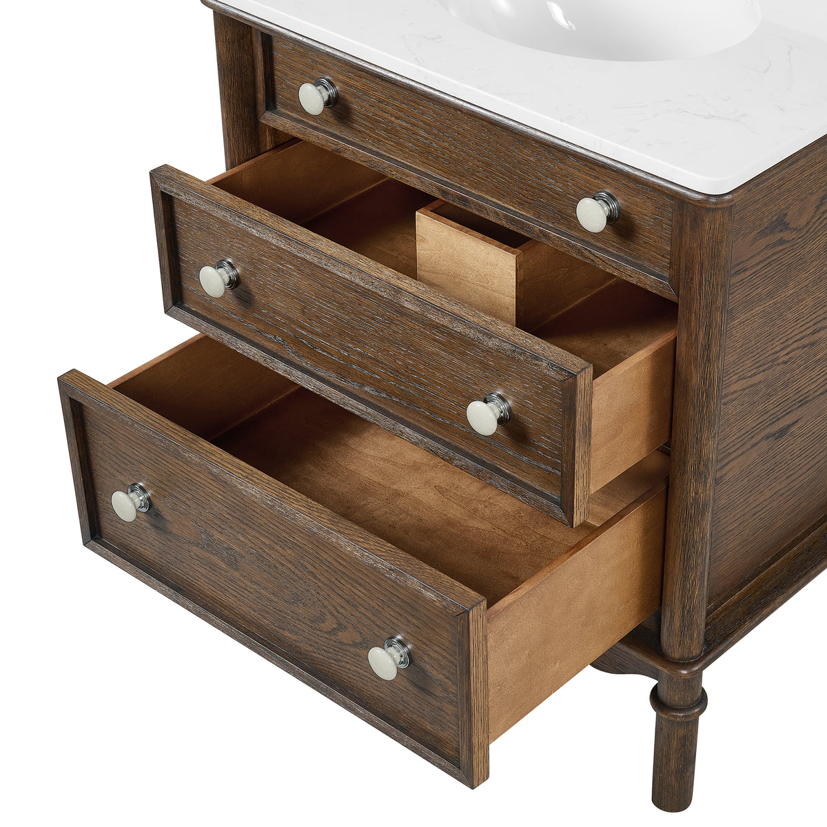 Juliette 30"W x 22"D Single Sink Bathroom Vanity with Cultured Marble Top