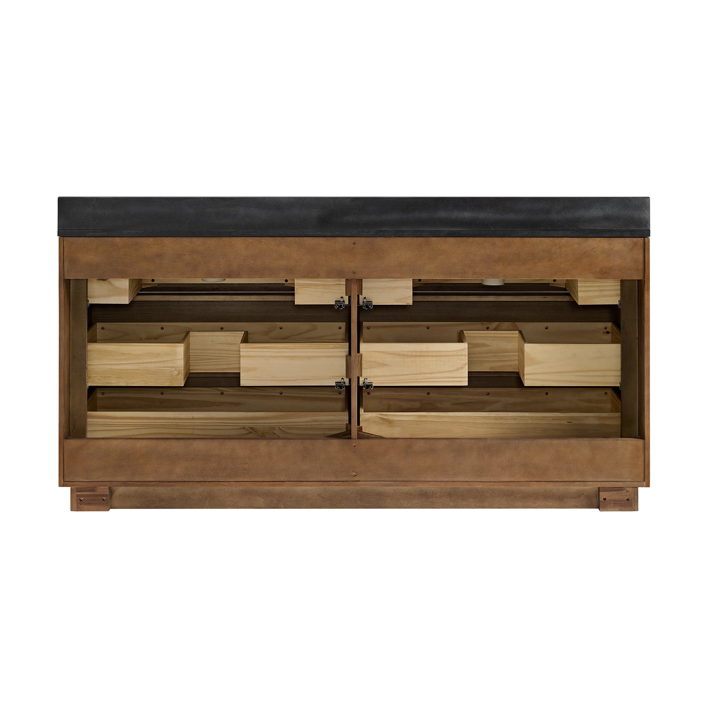 Cooper 72" Double Sink Bathroom Vanity in Natural Walnut with Quartz Top