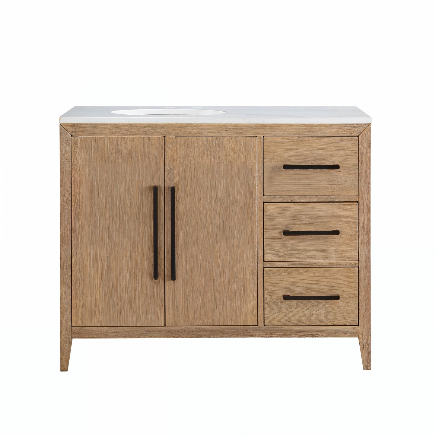 Bergen 42'' Single Bathroom Vanity | Calacatta Gold Quartz Top