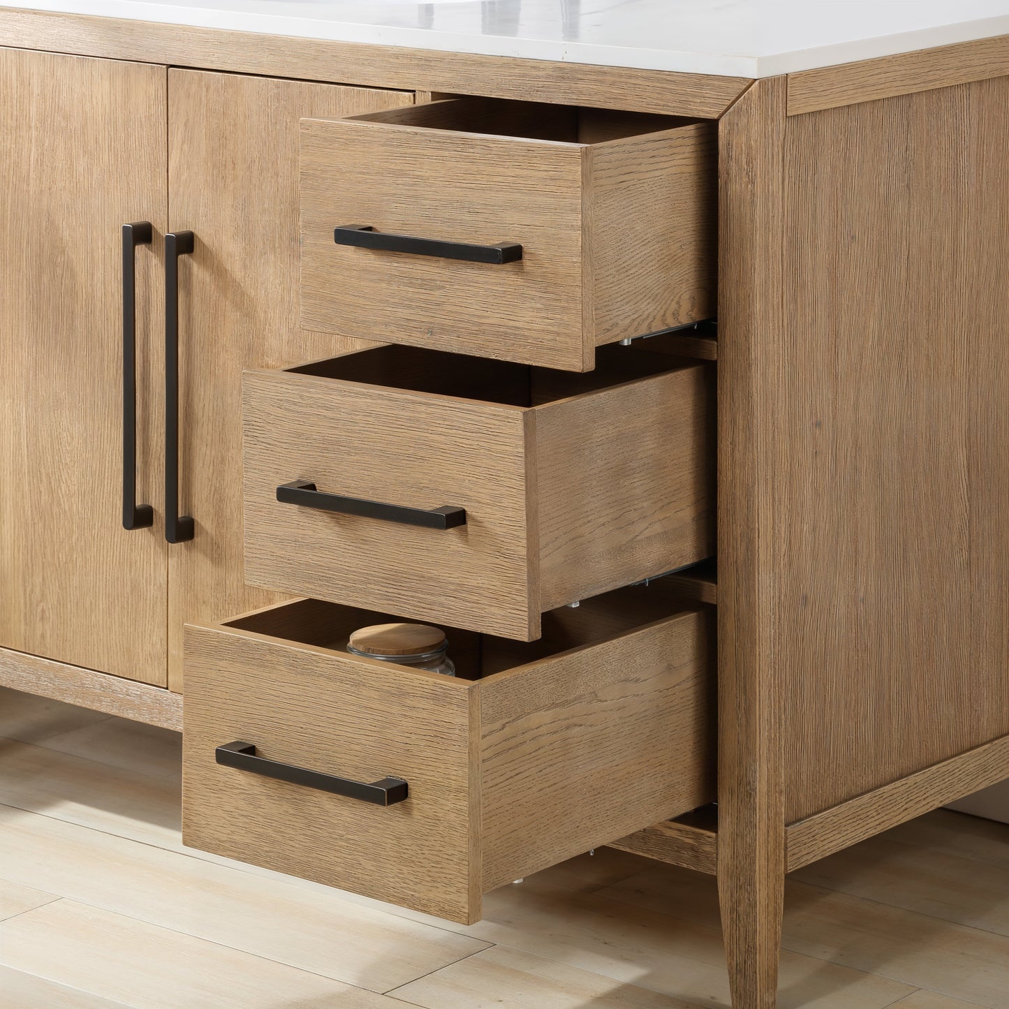 Bergen 42'' Single Bathroom Vanity | Calacatta Gold Quartz Top